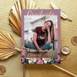 Ankündigung des Rosa Floral Boho Gold Foil Abschlu