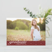 Ankündigung des Roten Abschlusses - Einladung (Stehend Vorderseite)