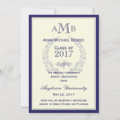 Ankündigung des Royal Blue Monogram Abschlusses (Vorderseite)