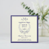 Ankündigung des Royal Blue Monogram Abschlusses (Stehend Vorderseite)