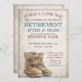 Ankündigung des Ruhestands mit alten Stiefeln (Vorne/Hinten)