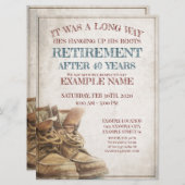 Ankündigung des Ruhestands mit alten Stiefeln (Vorne/Hinten)