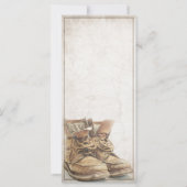 Ankündigung des Ruhestands mit alten Stiefeln (Rückseite)