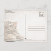 Ankündigung des Ruhestands mit alten Stiefeln (Rückseite)