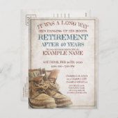 Ankündigung des Ruhestands mit alten Stiefeln (Vorne/Hinten)