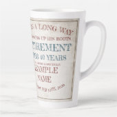 Ankündigung des Ruhestands mit alten Stiefeln V1.0 Milchtasse (Rechts)