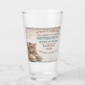 Ankündigung des Ruhestands mit alten Stiefeln V2.0 Glas (Vorderseite)