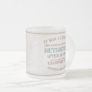 Ankündigung des Ruhestands mit alten Stiefeln V2.0 Mattglastasse