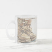 Ankündigung des Ruhestands mit alten Stiefeln V2.0 Mattglastasse (Links)