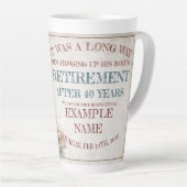 Ankündigung des Ruhestands mit alten Stiefeln V2.0 Milchtasse (Rechte Ecke)