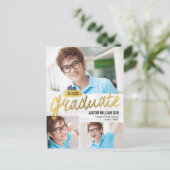 Ankündigung des rustikalen Brush-Abschlusses Postk Postkarte (Stehend Vorderseite)