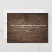 Ankündigung des rustikalen Dunkelholz-Gedenkens-Fo (Rückseite)