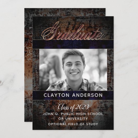 Ankündigung des rustikalen Graduate Foto | PARTY (Vorne/Hinten)