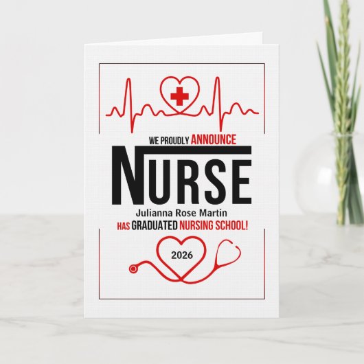 Ankündigung des Schulabschlusses für Krankenpflege (Vorderseite)