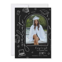 Ankündigung des Schwarz-weißen Retro-Foto-Abschlus