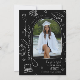 Ankündigung des Schwarz-weißen Retro-Foto-Abschlus