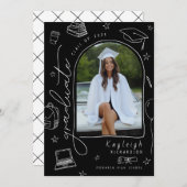 Ankündigung des Schwarz-weißen Retro-Foto-Abschlus (Vorne/Hinten)