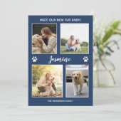 Ankündigung des Tieres New Fur Baby Foto Navy Blue (Stehend Vorderseite)