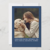 Ankündigung des Tieres New Fur Baby Foto Navy Blue (Rückseite)