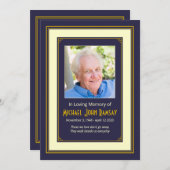 Ankündigung des Todes von Navy Blue Gold Ivory Fot (Vorne/Hinten)