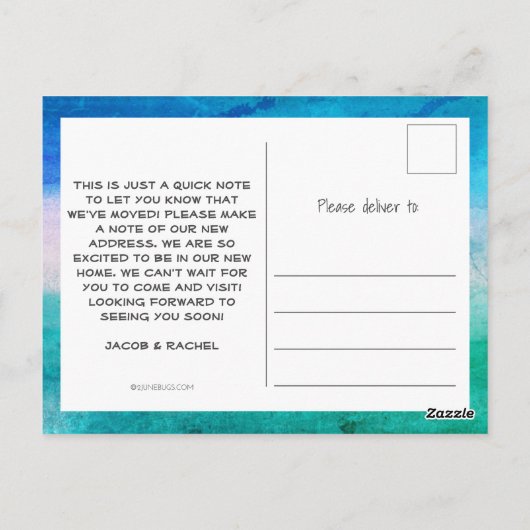 Ankündigung des Tropical Beach Ocean Palm Tree Postkarte (Rückseite)