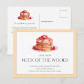Ankündigung des Umzugs von Pancake in ein neues Zu Postkarte (Vorne/Hinten)