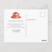Ankündigung des Umzugs von Pancake in ein neues Zu Postkarte (Rückseite)