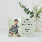 Ankündigung des Uni-Abschlusses mit Foto (Stehend Vorderseite)