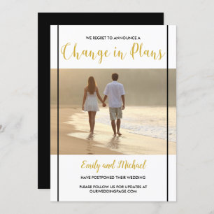 Ankündigung des verspäteten Hochzeitsschwarz-Gold-