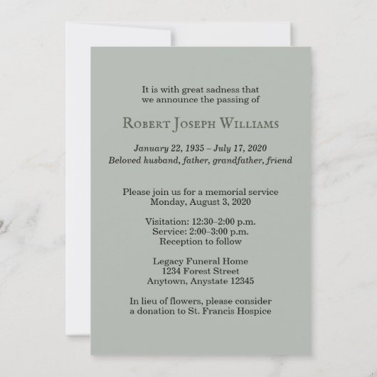 Ankündigung des Waldbestandes (Rückseite)