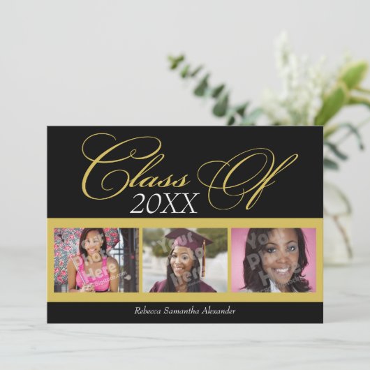 Ankündigung des Wirblen Black/Gold 3-Foto-Abschlus (Stehend Vorderseite)