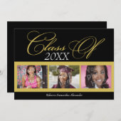 Ankündigung des Wirblen Black/Gold 3-Foto-Abschlus (Vorne/Hinten)