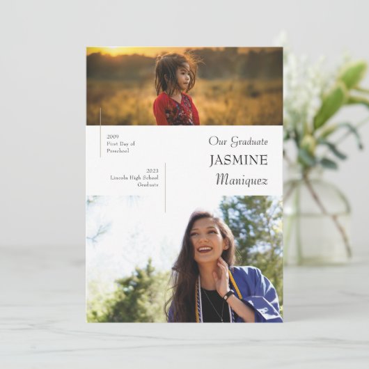 Ankündigung des zeitgemäßen Abschlusses "Damals & (Stehend Vorderseite)