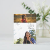 Ankündigung des zeitgemäßen Abschlusses "Damals &  Postkarte (Stehend Vorderseite)