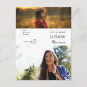 Ankündigung des zeitgemäßen Abschlusses "Damals &  Postkarte (Vorderseite)