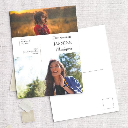 Ankündigung des zeitgemäßen Abschlusses "Damals &  Postkarte