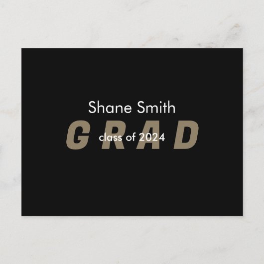 Ankündigung des zeitgenössischen Foto Black Abschl Postkarte (Vorderseite)