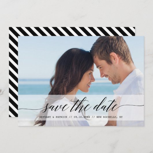 Ankündigung des zeitlosen Chic-Save the Date-Fotos (Vorne/Hinten)
