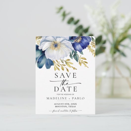 Ankündigung einer Blumenhochzeit Save the Date (Stehend Vorderseite)