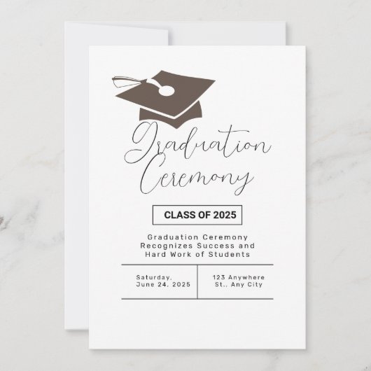 Ankündigung einer einfachen Abschluss (Vorderseite)