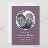 Ankündigung einer einfachen Foto-Hochzeit - Lila (Vorderseite)
