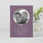 Ankündigung einer einfachen Foto-Hochzeit - Lila (Stehend Vorderseite)