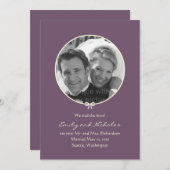 Ankündigung einer einfachen Foto-Hochzeit - Lila (Vorne/Hinten)