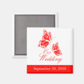 Ankündigung einer einfachen Rot-Schmetterling-Hoch Magnet (Vorderseite/Rückseite)