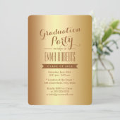 Ankündigung einer Elegant Gold Foil Graduation Par (Stehend Vorderseite)