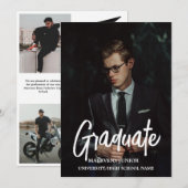 Ankündigung einer eleganten Chic Typografy Graduat (Vorne/Hinten)