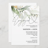 Ankündigung einer eleganten Eukalyptus-Engagement- (Vorne/Hinten)