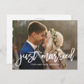 Ankündigung einer farbenfrohen Hochzeitsfeier Postkarte (Vorne/Hinten)