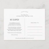 Ankündigung einer farbenfrohen Hochzeitsfeier Postkarte (Rückseite)