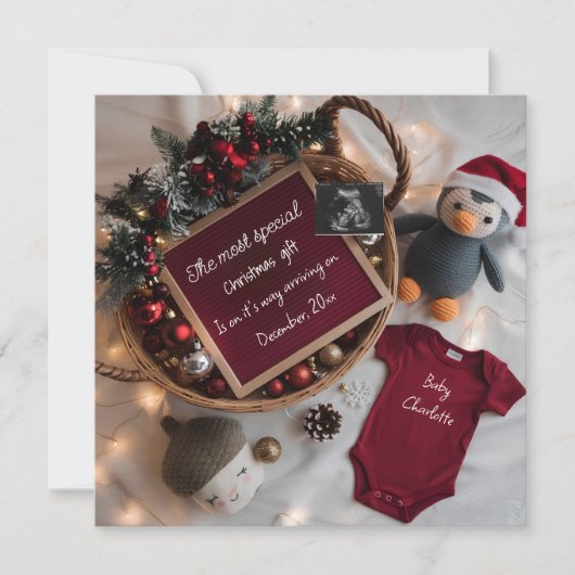 Ankündigung einer festlichen Weihnachtskorbschwang (Vorderseite)